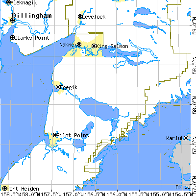 Zip code 99579 close-up map