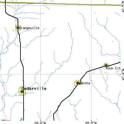 Zip code 61018 close-up map