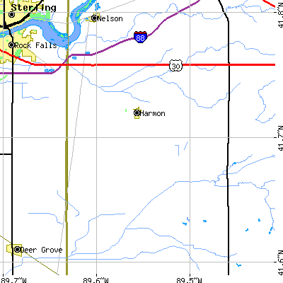 Zip code 61042 close-up map