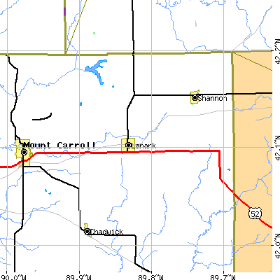 Zip code 61046 close-up map
