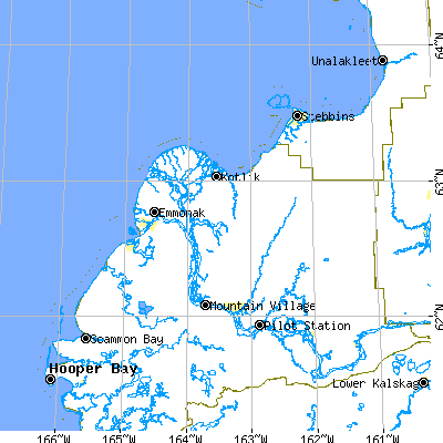 Zip code 99581 close-up map