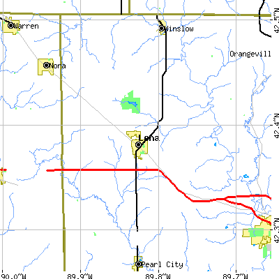 Zip code 61048 close-up map