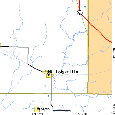 Zip code 61051 close-up map