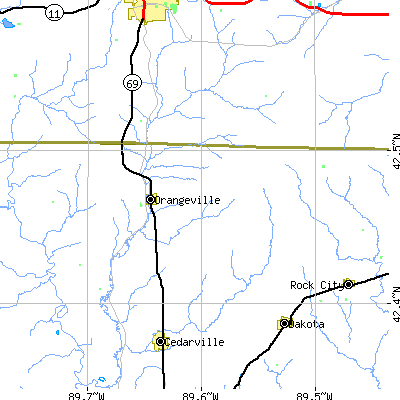 Zip code 61060 close-up map