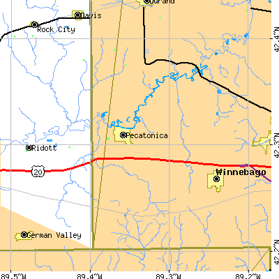 Zip code 61063 close-up map