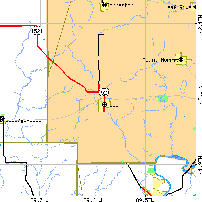 Zip code 61064 close-up map
