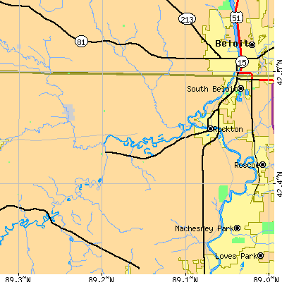 Zip code 61072 close-up map