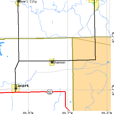 Zip code 61078 close-up map