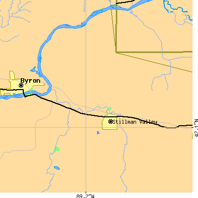 Zip code 61084 close-up map