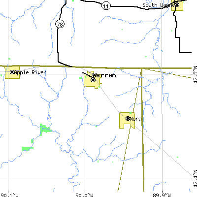 Zip code 61087 close-up map