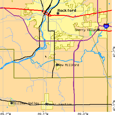 Zip code 61109 close-up map