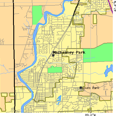 Zip code 61115 close-up map