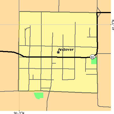 Zip code 61233 close-up map