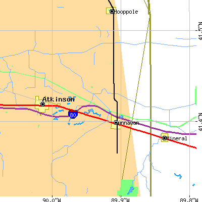 Zip code 61234 close-up map