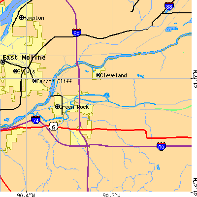 Zip code 61241 close-up map