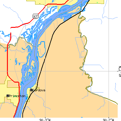 Zip code 61242 close-up map