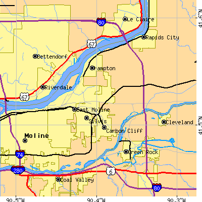 Zip code 61244 close-up map