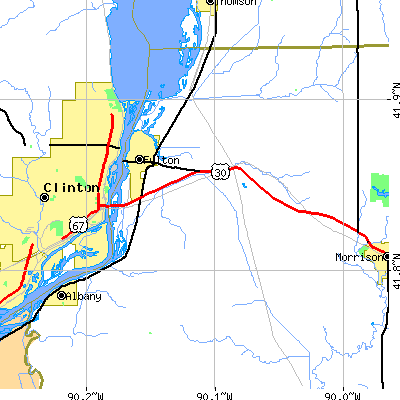 Zip code 61252 close-up map