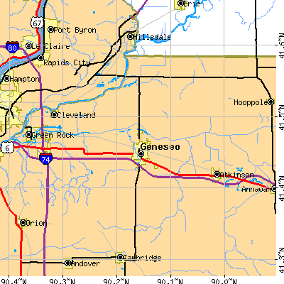 Zip code 61254 close-up map