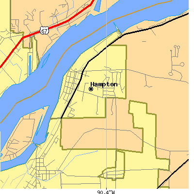 Zip code 61256 close-up map
