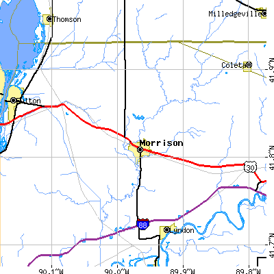 Zip code 61270 close-up map
