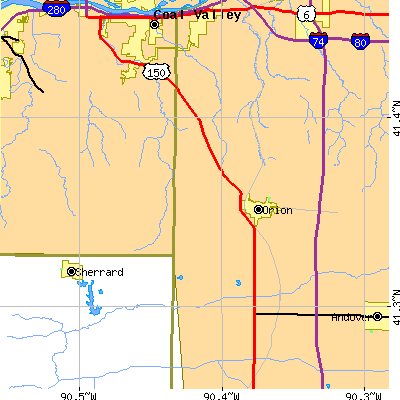 Zip code 61273 close-up map