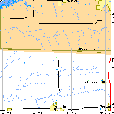 Zip code 61279 close-up map