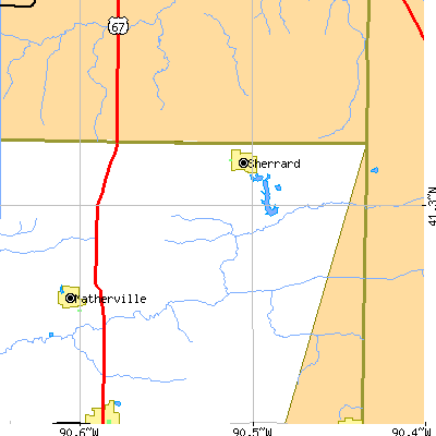 Zip code 61281 close-up map