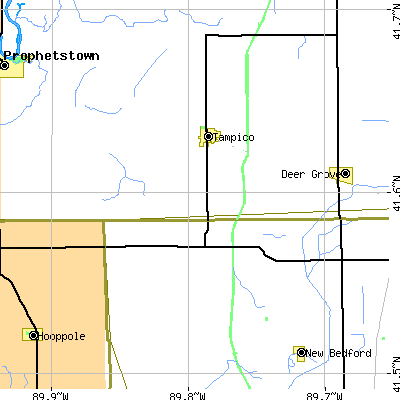 Zip code 61283 close-up map
