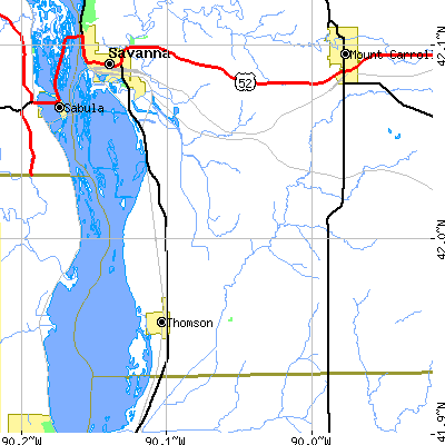 Zip code 61285 close-up map
