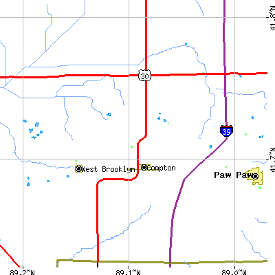 Zip code 61318 close-up map