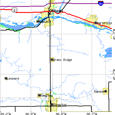 Zip code 61325 close-up map