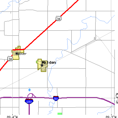 Zip code 61337 close-up map