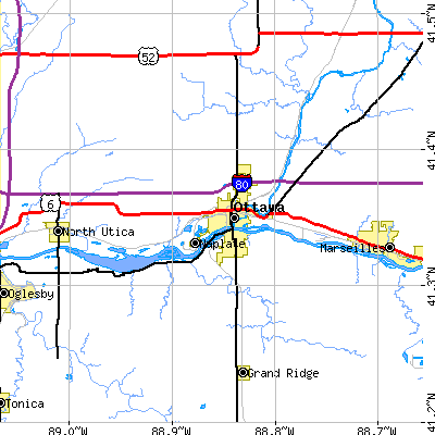 Zip code 61350 close-up map