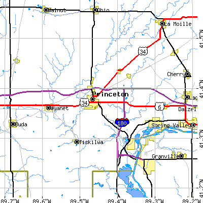 Zip code 61356 close-up map