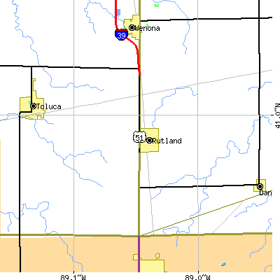 Zip code 61358 close-up map