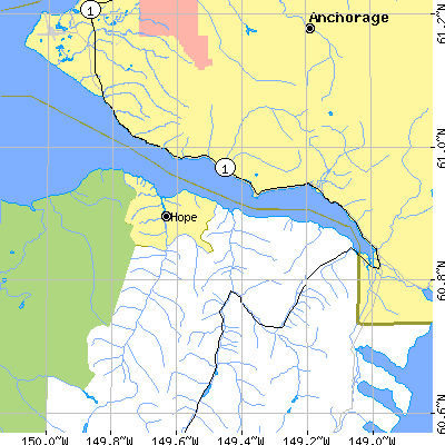Zip code 99605 close-up map