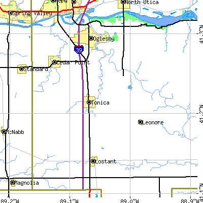 Zip code 61370 close-up map