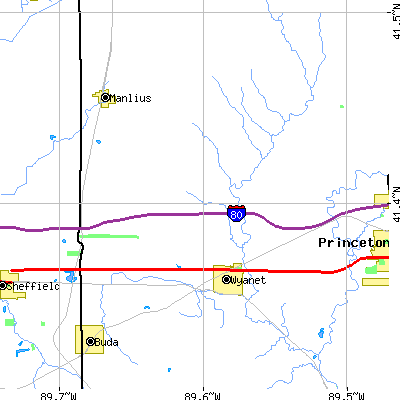 Zip code 61379 close-up map
