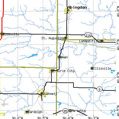 Zip code 61415 close-up map