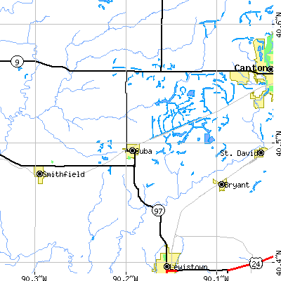 Zip code 61427 close-up map