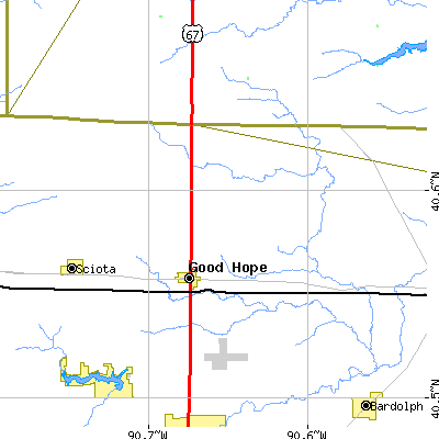 Zip code 61438 close-up map