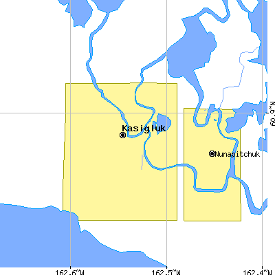 Zip code 99609 close-up map