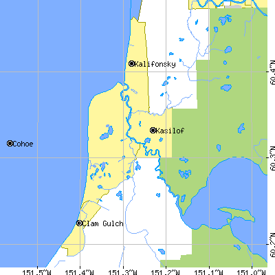 Zip code 99610 close-up map