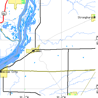 Zip code 61454 close-up map