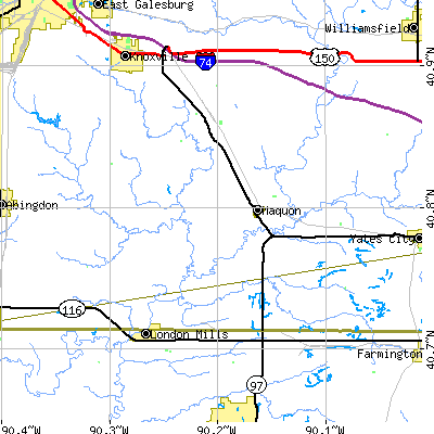 Zip code 61458 close-up map