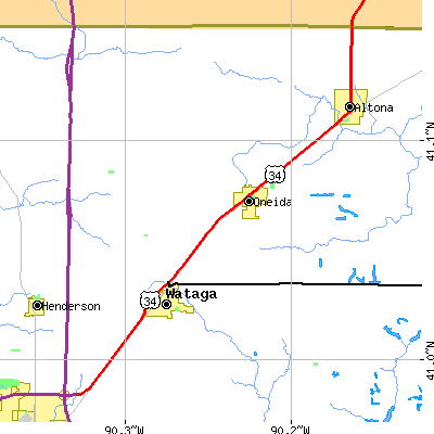 Zip code 61467 close-up map