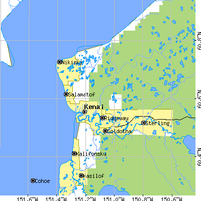 Zip code 99611 close-up map