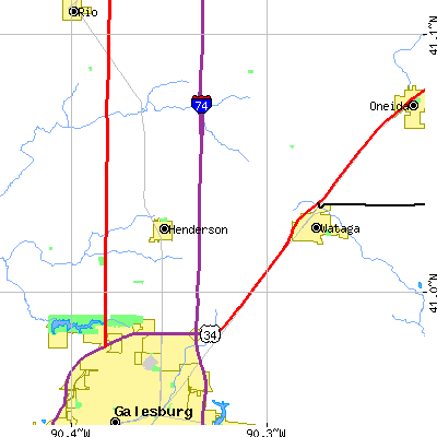 Zip code 61488 close-up map