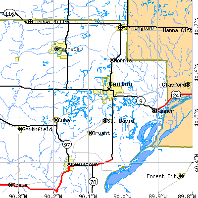 Zip code 61520 close-up map